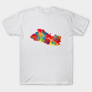 El Salvador Map Watercolor Painting T-Shirt